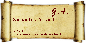 Gasparics Armand névjegykártya